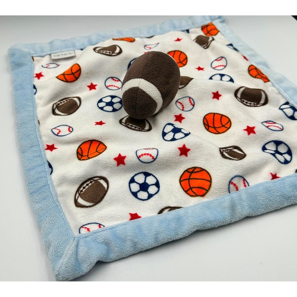 Carter's Sports Football Plush Baby Security Blanket Sports Plushie Snuggle